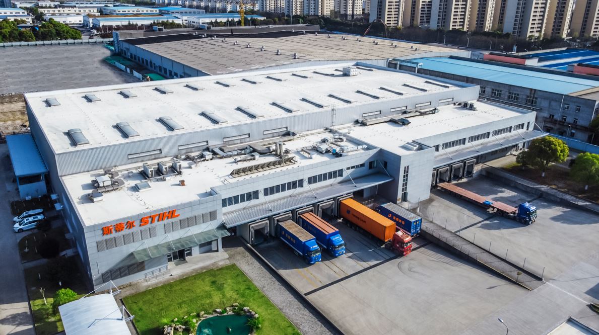 Bedriftsbygging fra fugleperspektiv, STIHL i Taicang